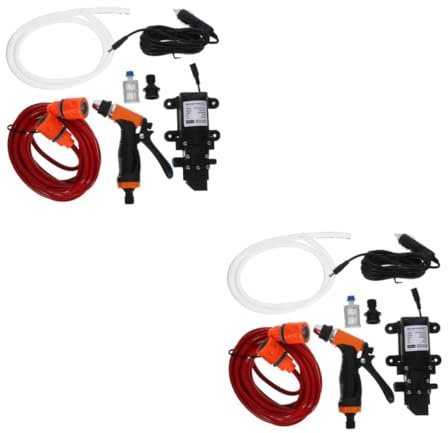 DOITOOL 2 Ensembles laveur de voiture tuyau alimenté pompe à eau Chauffage water dispenser pump water pump outil de pulvérisation d'eau à haute pression lave-auto portatif Acier inoxydable
