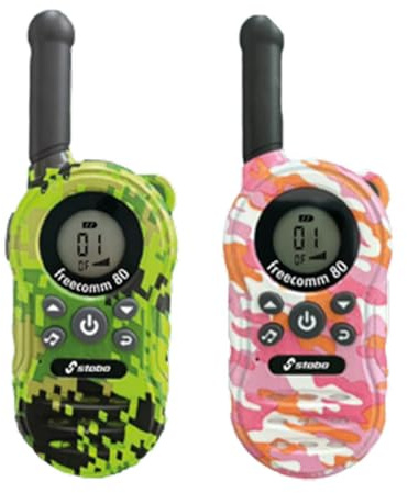 Stabo Elektronik 20080 Freecomm 80 Funkhandy-Set, 2 Funkgeräte | LCD-Display, Walkie Talkies, Für kurze Distanzen