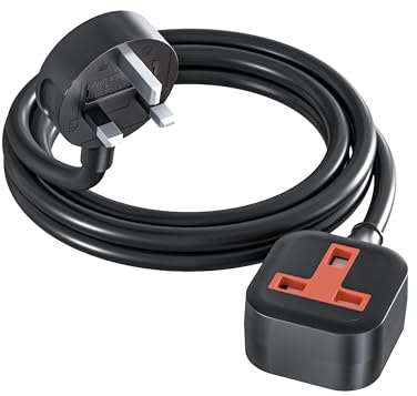 Extension Lead 1 Meter Short Single Plug Socket Power Cable 13 Amp Extension Cord Electrical Socket Black New upgrade in 2025