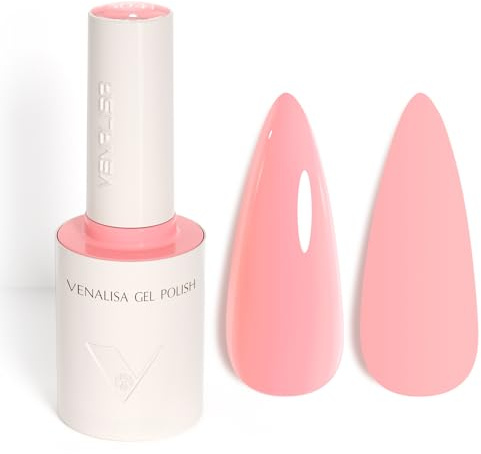 VENALISA Halvpermanenta gelnagellack i mjuk rosa mjuk rosa halvpermanent UV-LED lång livslängd lämplig för nybörjare manikyr 10 ml