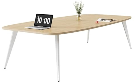 YHWKGZ Konferenztisch, Ovaler Seminartisch, Großer Konferenzraum-Sitzungssaal-Schreibtisch, Schulungs-Business-Tische for 6 Personen, 63-Zoll-Natur-Executive-Schreibtisch