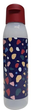Tupperware to Go Eco 500ml Eco Easy Flip Top Botella EcoEasy adecuada para bebidas FlipTop Jardín de infantes Deporte Escuela 500ml redonda patrón rojo