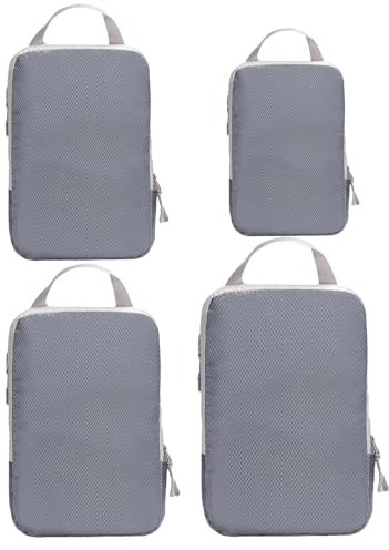 Cubi da Viaggio Compressione 4 Pezzi Organizzatori Bagaglio