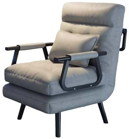 Schlafsessel mit Bettfunktion Recamiere mit Schlaffunktion Klappsofa mit 5-stufig Verstellbarer Rückenlehne, Bis 100kg Belastbar, Kleine Couches für Kleine Räume(65 * 180cm)