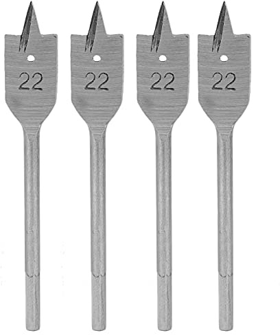 ZAICOLER Spade Drill Bits, 4PCS Flat Wood Drill Bit Set Spade Boring Drill Bit 22mm Flat Wood Drill Bit High Carbon Steel Spade Boring Woodworking Tools 22mm