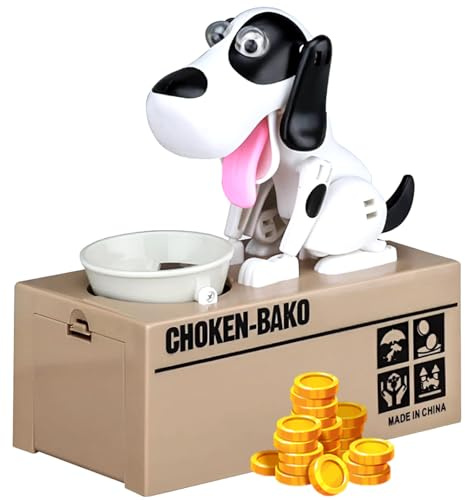Kinfezlon Hungriger Hund Spardose, Hungry Dog Sparschwein, Hundesparschwein, Welpen Sparschwein, Spardos-e Hund, Spardoses Kinder, Hungrige Spardos-e,Münze Kaut Spardose Geburtstagsgeschenk für Kinder
