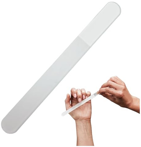 Glass Nail File, Double Sided Crystal Nail File with PVC Pouch | Washable Crystal Nail File, Gentle Double Sided Design for Natural and Artificial Nails, Ideal for Home, Travel and Salon Use