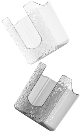 IWOWHERO Dispensador De Pañuelos De Pared Ondulado 2 Piezas Transparente Blanco y Gris Pet Resistente para Baño y Cocina Almacenamiento Organizado