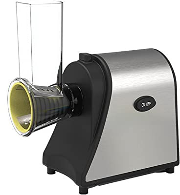 Rallador de Queso eléctrico de 1000 W, Cortador de Verduras con 5 Cuchillas giratorias de Acero Inoxidable y Control táctil para Verduras, quesos, Zanahorias y brócoli.