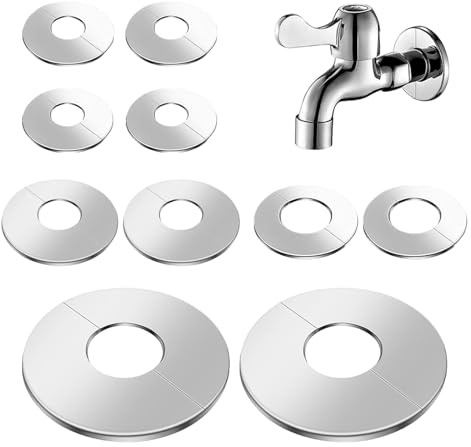 FULHANY 10 Stücke Abdeckrosette Edelstahl,Edelstahl Rosetten Abdeckung,Rosetten Abdeckung FüR Rohre,22mm/26mm/34mm/42mm/51mm Ventillochabdeckungen Abdeckrosetten FüR WasserhäHne Rohre Duschwanne