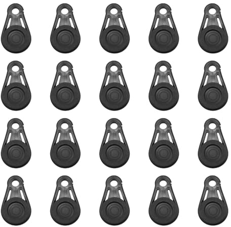 20PCS 84mm Heavy Duty Tarp Clips Plastic Detachable Lock Grip Grabbers Movable Snaps for Outdoor Camping Tent Awning Banner Cover Tarpaulin Sheeting (Black)