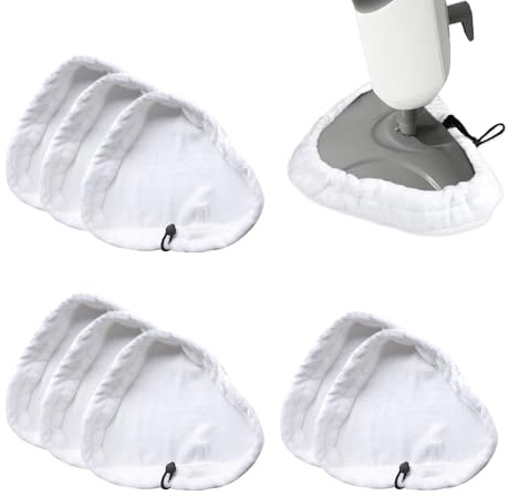 Trsnzul 8 Stück Dampfbesen Ersatztücher, Waschbar Mikrofaser Ersatztücher, Dampfbesen Dreieckig Ersatzbezug Steam Mop Pads für Dampfreiniger
