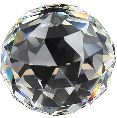 HBHXDZ Transparent Crystal Ball, Artificial Crystal Material, Faceted Glass Suncatcher Crystals Balls, for Home, Restaurant, Hotel(6cm/2.3in)