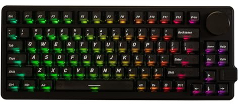 GK GAMAKAY Tastiera da gioco wireless NS75 75% Rapid Trigger con pulsante, BT/2,4 GHz/USB-C 8 KHz 0,005 mm RT, interruttore magnetico effetto Hall (GamaKay Phoenix V3)