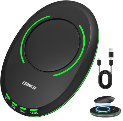 Giecy Ultra Dünner Maus Jiggler Nicht Nachweisbar,Mouse Mover mit Einstellbarem Intervall,Treiberfreier Mausbeweger für Home Office(Schwarz)