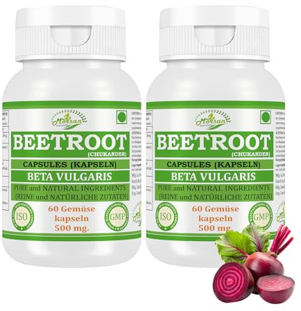 Morsan Nutraveda Rote-Bete-Kapseln 500 mg | Beet Root (Beta vulgaris, Rote beete) Hochdosierter Extrakt (10:1) | 60 vegane Kapseln | Nahrungsergänzungsmittel mit Beta (2)
