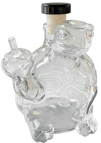 Botella decantadora de whisky Turtle – Botella de whisky de vidrio con temática animal de 350 ml | Decantador novedoso para bourbon, vodka y tequila | Regalo único para coleccionistas, hombres y papás