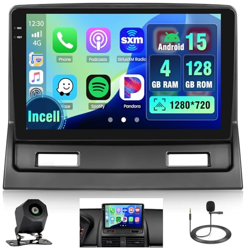 [4+128G] Android 15 Radio for Mitsubishi Galant 2004-2012, 9” Incell Full Touchscreen Stereo Wireless CarPlay/Android Auto Bluetooth GPS Navigation 5G WiFi FM/RDS + AHD Backup Camera