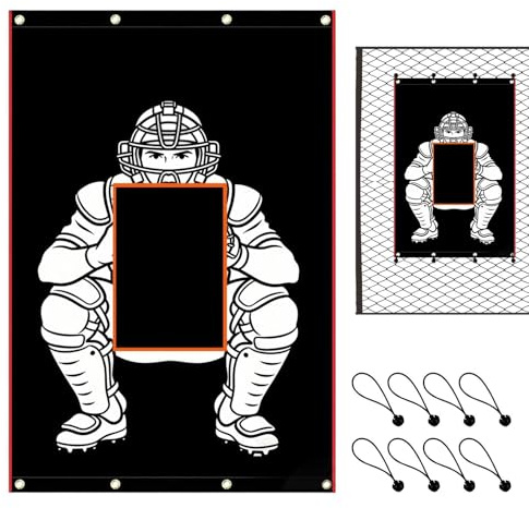 Generisk Batting Cage-bakgrund – baseball backspärr med slagzon | Robust, väderbeständigt slagnät | Softball backspärr – för bakgården och skolan utomhus