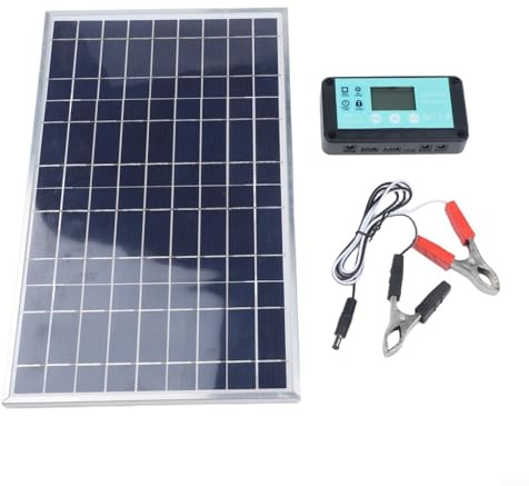 Pannello solare da 10 W, 12 V, caricabatterie per camper, barca, auto, trattore, moto, motoslitta con poca luce (singolo)