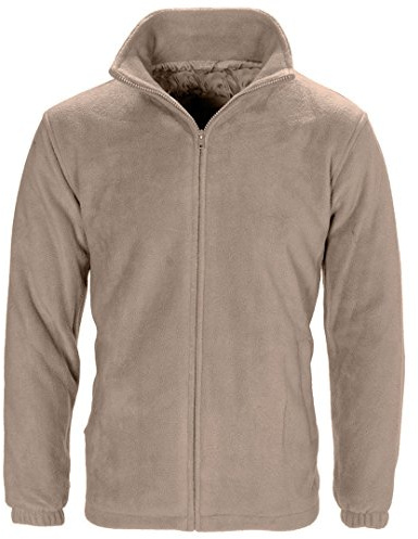MyShoeStore Unisex Micro Fleece Jacket Mens Womens Ladies Classic Anti Pill Polar Polo Soft Fleece Jackets Warm Winter Top Workwear Leisure Sports Casual Outdoor Outerwear Coat (Beige, L)