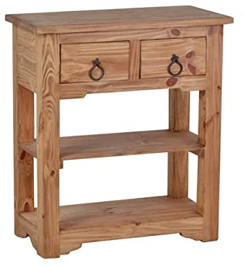 MiaMöbel Konsole Mexico Möbel 80x90x40 cm Landhausstil Massivholz Pinie Honig