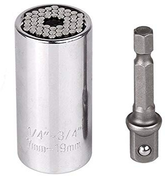 Universal Socket Wrench 7mm-19mm Multi-Function Ratchet Wrench Power Drill Adapter Set