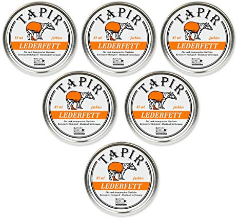 TAPIR - Lederfett farblos in Weißblechdose - 85 ml - 6er Pack