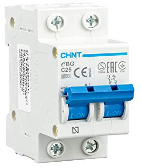 CHINT Interruptor Automatico Magnetotermico Gama Domestica Curva C (2 Polos, 25A)