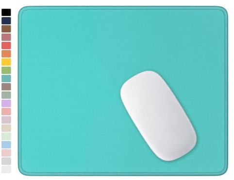 Hsurbtra Mauspad, hochwertig, strukturiert, quadratisch, rutschfest, wasserdicht, schön, vernähter Rand, schöne Gummi-Computermatte für Büro, Gaming, Laptop, Damen, Kinder, Malachitgrün, 25,9 x 21 cm