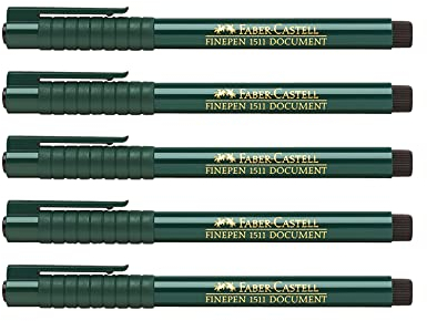 FABER-CASTELL 205003 - Faserschreiber Finepen 151199, 0.4 mm, schwarz, 5 Stück