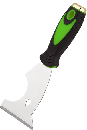 Mivos Edelstahl Multifunktionsspachtel Malerspachtel mit 75 mm Klinge - Multifunktions Schaber mit Schlagplatte - Farbschaber mit rutschfester Griff - Made in EU