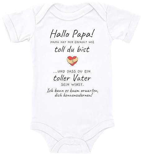 Blauer-Storch Baby Body in verschiedenen Farben Ich kann es kaum erwarten dich kennenzulernen Papa! Schwangerschaftsankündigung Überraschung an den Vater für Kleinkind Kurzarm Bio Baumwolle