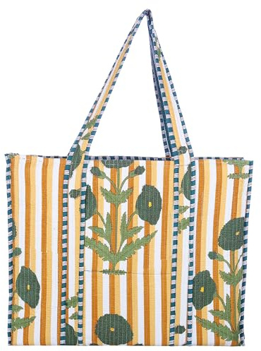 AFFERTO Sac à bandoulière matelassé 100% coton pour femme, sac fourre-tout, sac de plage décontracté, sac de travail, sacs de grande capacité pour le shopping, Motif 9, Taille unique