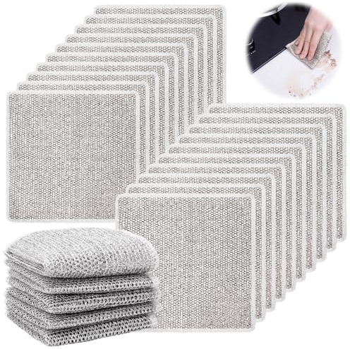 Zuimei 20 PCS Multipurpose Dishwashing Rags for Wet and Dry, Reusable Kitchen Cleaning Dish Towels Lint Free Duster Cloth Non-Scratch Dishcloth Cleaning Cloths for Kitchen