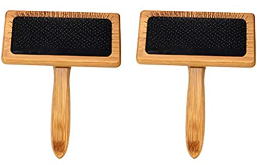 Iunipusy 2-Pack Wunderbürste Kardierbürsten mit Komfortabler Holzgriff, Perfekt für Wollmäntel, Pullover und Filzteppiche, Hochwertiges Reinigungswerkzeug für Spinnerei und Nadelfilzen