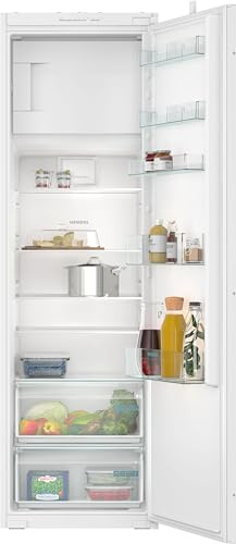 Siemens KI82LNSE0 iQ100, Einbau-Kühlschrank mit Gefrierfach, 177,5 x 56 cm Nische, 246 L Kühlen & 34 L Gefrieren, Made in Germany, schnell Kühlen, freshBox für Obst und Gemüse, Leise, Schleppscharnier