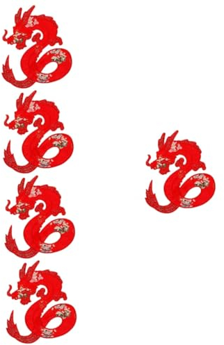 NUOBESTY 5stücke Decorative Dragon Applique Patches Für Kleidung Flicken Für -nähprojekte Geeignet Aufnähen Jacken Jeans Und Taschen Langlebig Und Für Festliche Anlässe