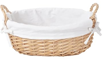 YRMT Leerer Weidenkorb zum Befüllen, Aufbewahrungsbox Weidenkorb mit Einsatz für die Organisation von Regalen, Urlaubsgeschenkkorb mit Griffen, klein, 38,1 x 26,9 x 18,5 cm