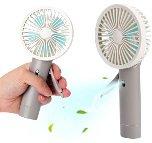 Hand Fan Portable Handheld Misting Fan,Mist Water Air Bottle Cooling Mini Personal Humidifier Fan,For Outdoor Holidays Office Travel (Gray)