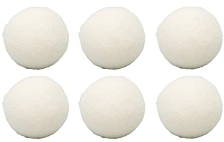 ZPSHYD Lot de 6 balles de séchage en laine réutilisables, réduction statique, adoucissant pour le linge, douces pour la peau, gain de temps, taille 7,1 cm
