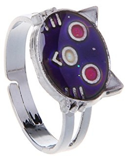 JSGHGDF Stimmungsringe mit Kätzchen für Katze, Farbwechsel, einstellbare Temperatur, Emotionsgefühle, Schmuck für