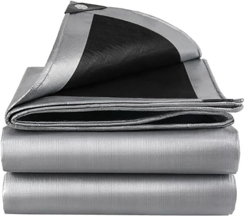 Abio Abdeckplane 2x3m Grau Schwarz 260g/m² Wasserdicht Plane mit Ösen Tarp Abdeckplane Gewebeplane Schutzplane Zeltplane Bauplane Garten Holz Gartenmöbel Camping Grau Schwarz 260g/m² 2x3m
