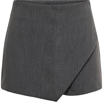 ONLY Femme Onlmist-Yasmine MW Wrap Skorts TLR Noos Mini Jupe, Gris Foncé Mélangé, 40 EU
