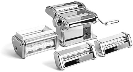 Marcato Multipast+ Pâte Making Set - Atlas+ Machine with 3 Extra Accessories for Lasagne, Fettuccine, Tagliolini, Spaghetti, Ravioli, Linguine & More - Premium Fresh Pasta Maker, Made in Italy