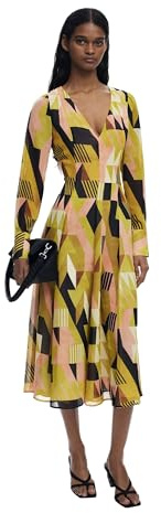 Desigual Vest_GEOMETRIA_L Casual Dress, Verde, M Women's