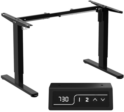 JUMMICO Estructura Mesa Elevable, Mesa Eléctrica Inteligente Ajustable en Altura con 3 Funciones de Memoria, Compatible con Superficies de 100-160 cm y Capacidad de Carga de 70 Kg