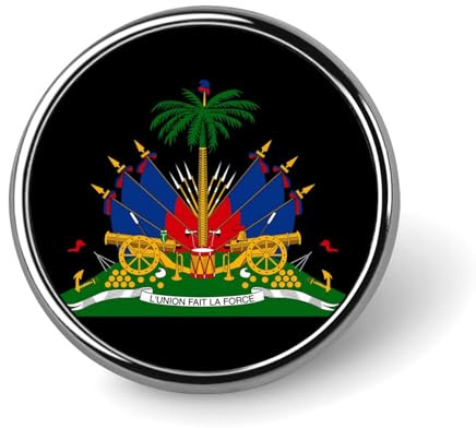 Armoiries d'Haïti, emblème d'Haïti, broche ronde, épinglette, cravate, costume, robe, accessoires de mariage, anniversaire, pour hommes et femmes