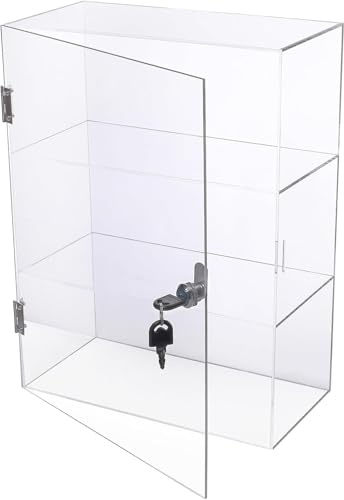 DuvinDD Vitrine en Acrylique à 3 étagères avec Serrure et clés, Vitrine pour Couteaux de Collection - 30 x 15 x 40 cm - Vitrine verrouillable Ne Nécessite Aucun Assemblage