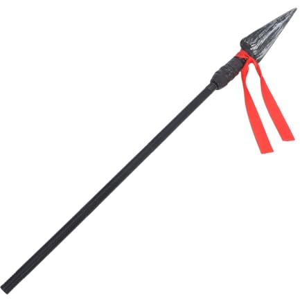 HORIALENCE Lance Médiévale de Guerrier Romain en Plastique Noir, Accessoire de Cosplay Élégant pour Jeux Interactifs et Soirées à Thème, Usage Polyvalent et Solide